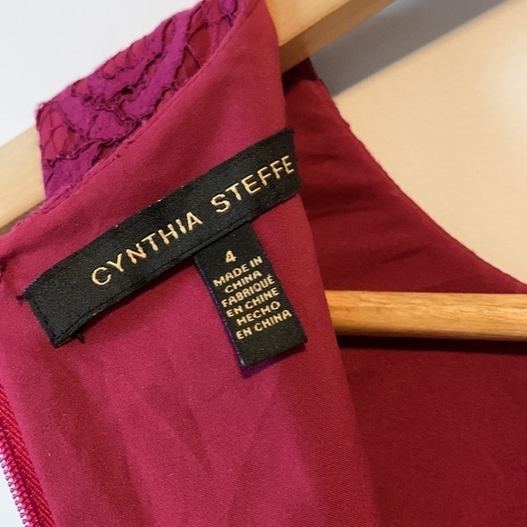 Cynthia Steffe Purple Lace Evening Cocktail Festive Dress Size 4 NWT - Picture 12 of 17